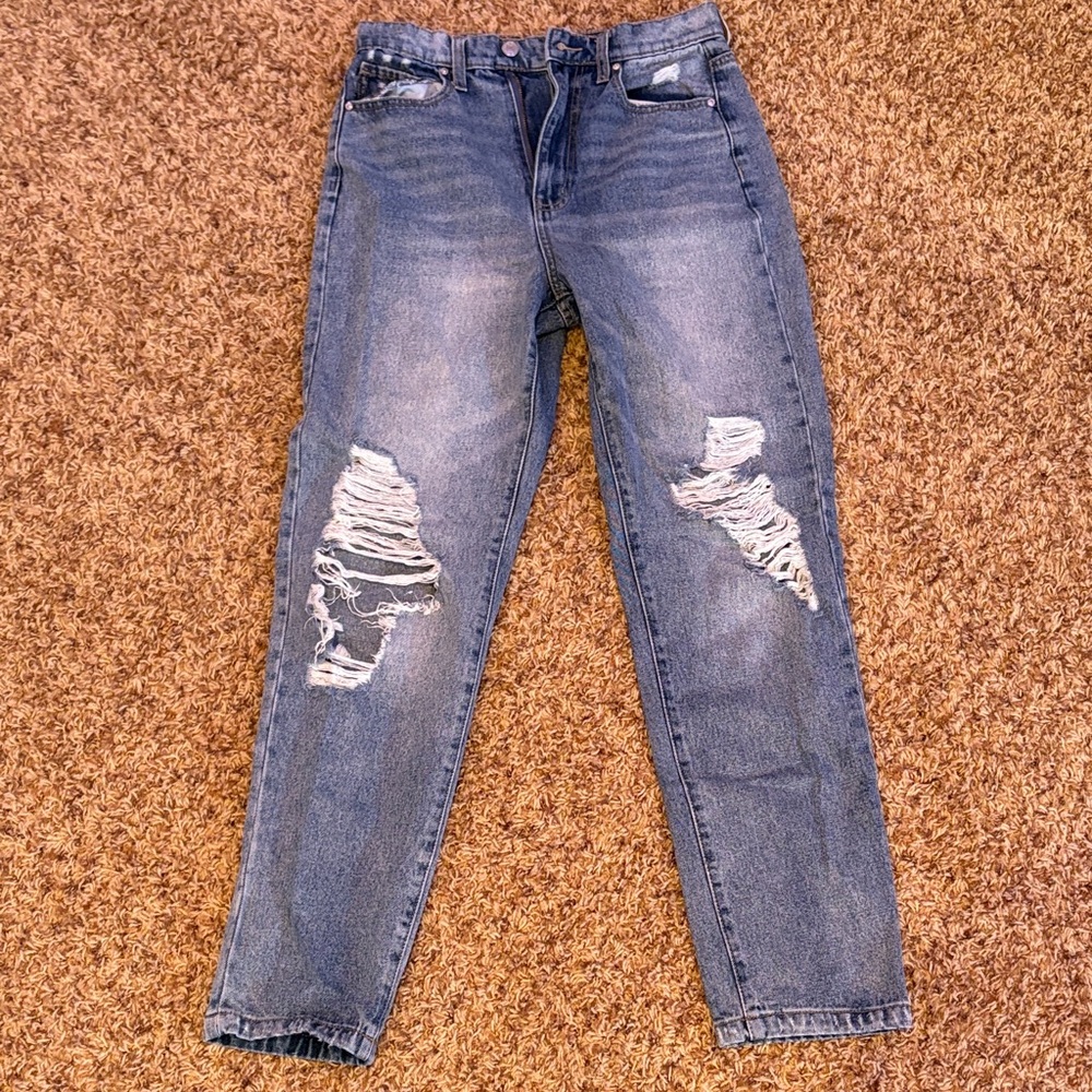 RSQ Blue Distressed Boyfriend Jeans
